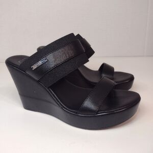 Jessica Simpson JP  women's black wedge sandals size (9.M)